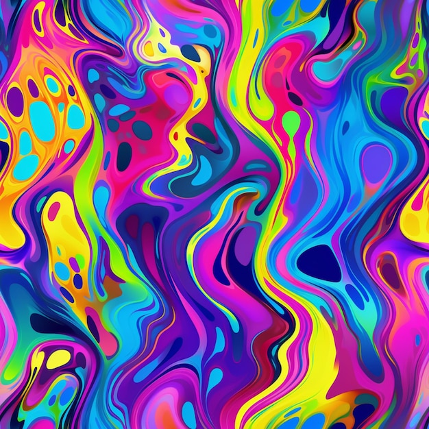 un primer plano de una pintura colorida con muchos colores generativo ai