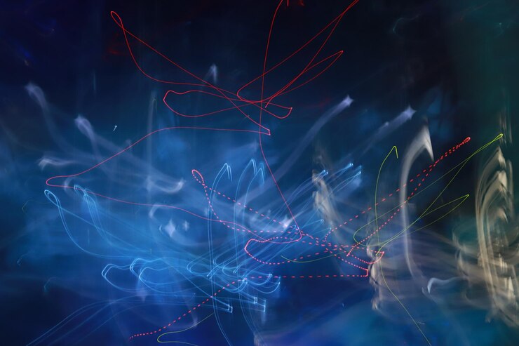 Foto primer plano de la pintura de luz por la noche