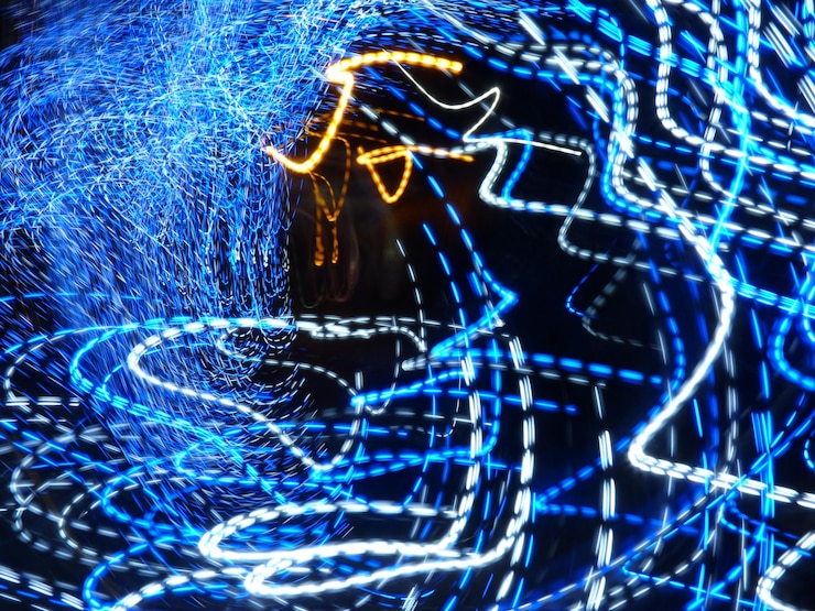 Foto primer plano de la pintura de luz