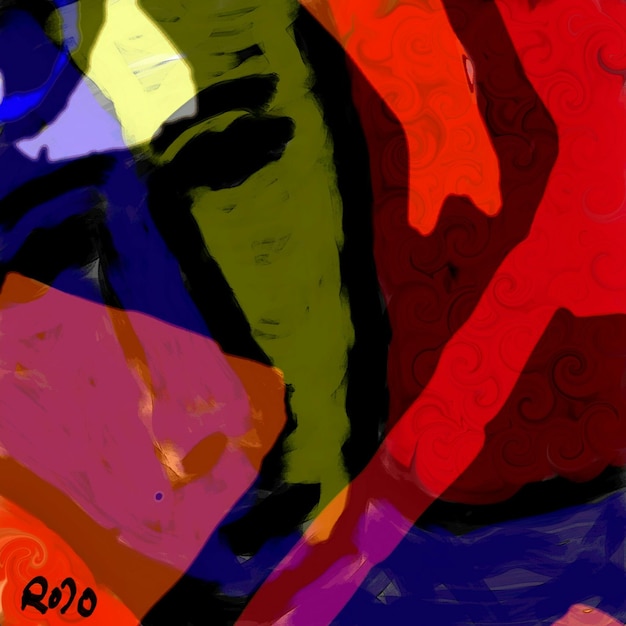 Primer plano de una pintura en papel