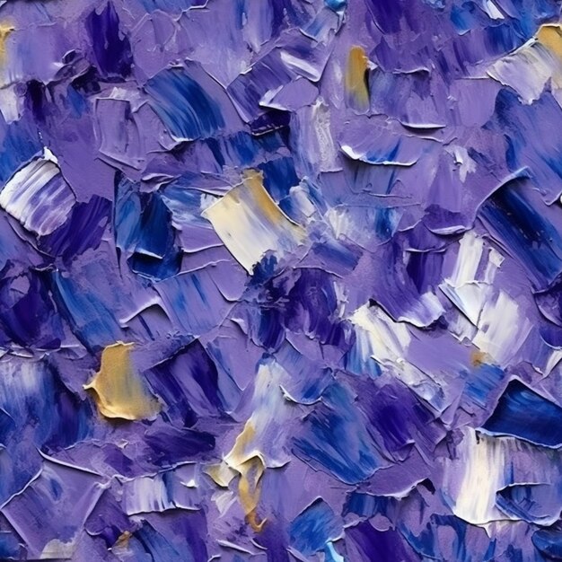 un primer plano de una pintura de pintura generativa púrpura y amarilla