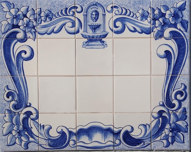 Foto primer plano del piso de azulejos contra la pared