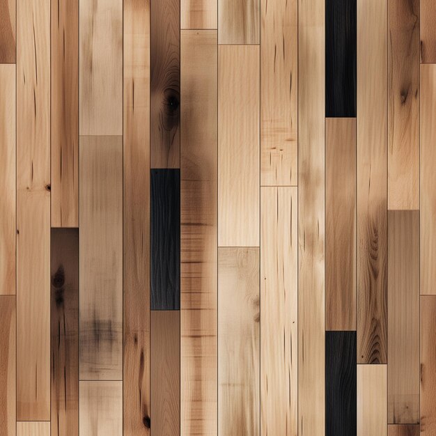 Foto un primer plano de un piso de madera con una franja negra generativa ai