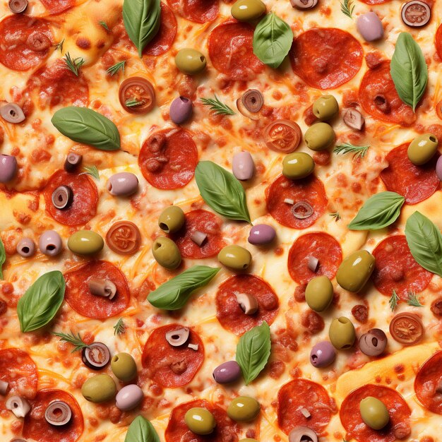 un primer plano de una pizza con pepperoni generativo ai