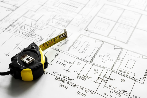 Primer plano del plano del plan de la casa