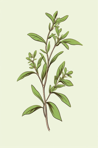un primer plano de una planta con hojas verdes sobre un fondo blanco ai generativo