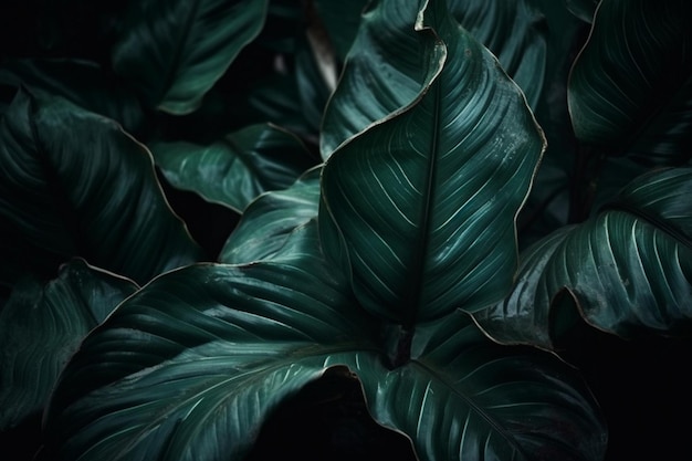 Un primer plano de una planta con hojas verdes