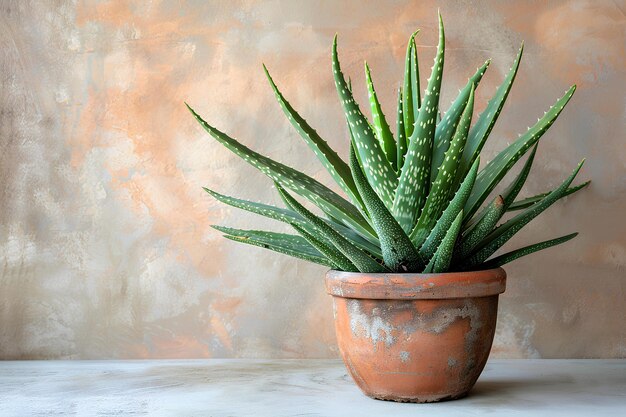 Un primer plano de una planta en olla en una mesa