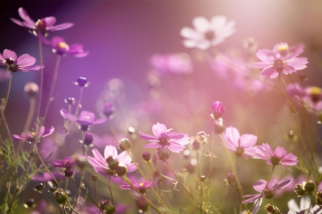 Primer plano de las plantas con flores rosas
