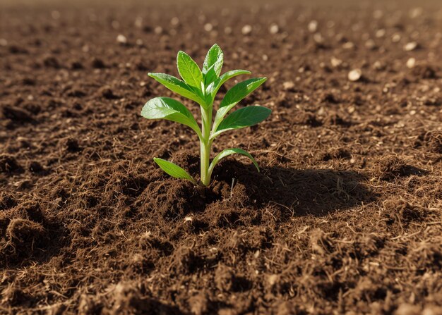 Foto un primer plano de las plantas que crecen de la tierra