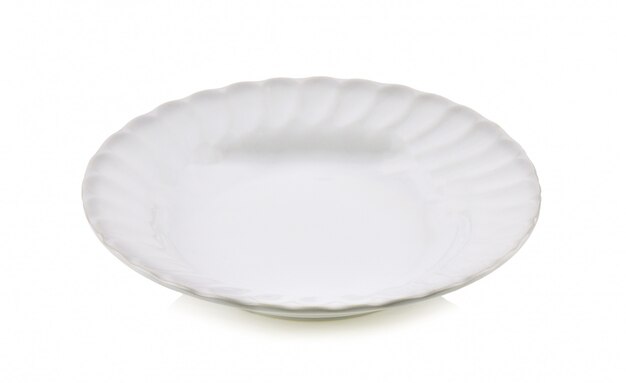 Primer plano, de, un, plato blanco