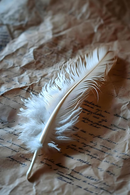 Foto un primer plano de una pluma blanca