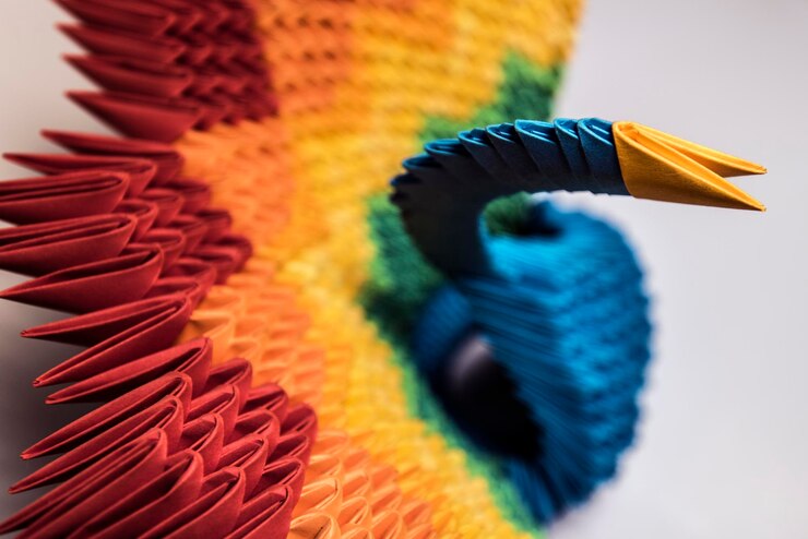 Foto primer plano de una pluma multicolor