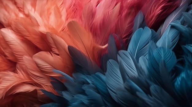 Un primer plano de las plumas de un pájaro de colores