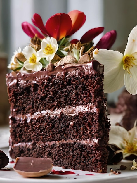 Un primer plano en el postre de lujo