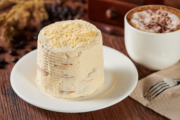 Foto primer plano del postre en la mesa