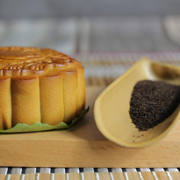 Foto primer plano del postre en la mesa