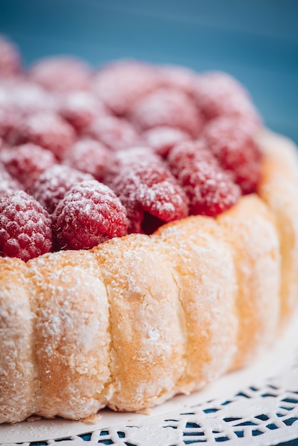 Foto primer plano del postre en el plato