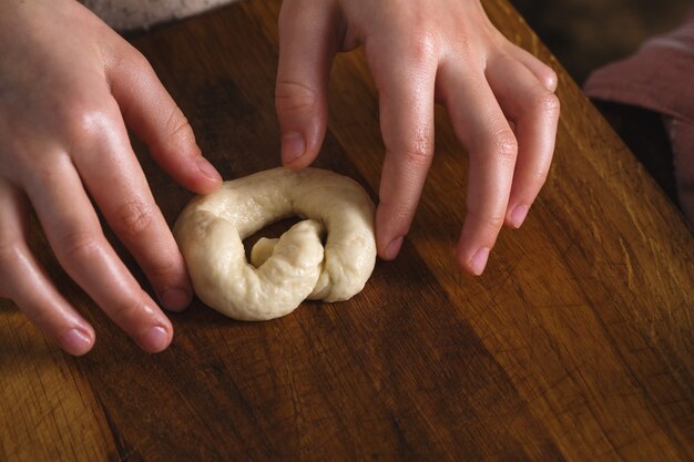 Foto primer plano de pretzel pequeño