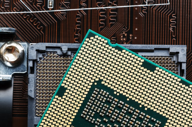 Primer plano del procesador de chip de CPU