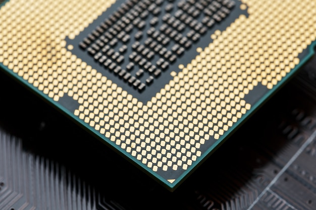 Primer plano del procesador de chip de CPU