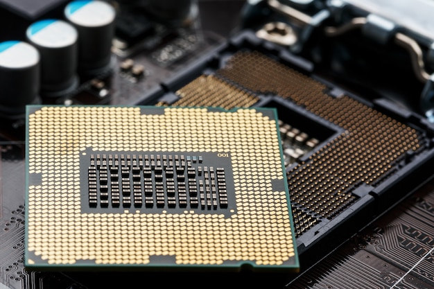 Primer plano del procesador de chip de CPU