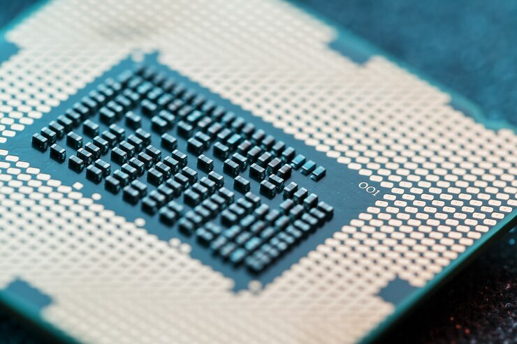 Foto primer plano del procesador de chip de cpu