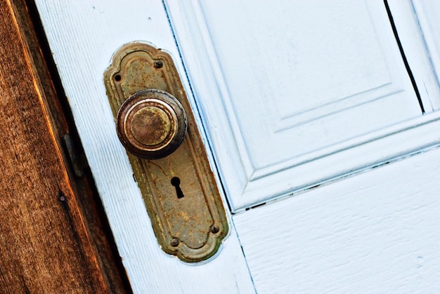 primer plano, de, puerta de madera