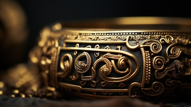 Foto un primer plano de una pulsera de oro