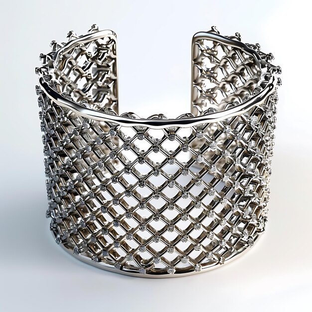 un primer plano de una pulsera de plata con un enlace de cadena