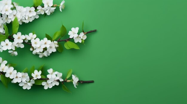 Foto un primer plano de una rama con flores blancas