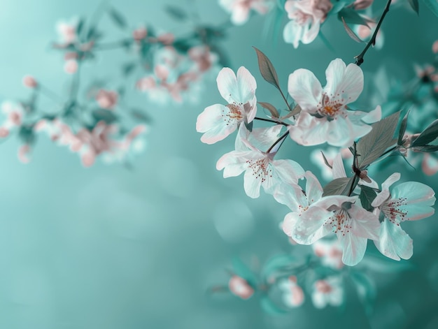 Un primer plano de una rama con flores blancas