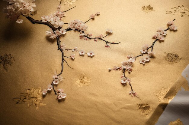 Un primer plano de una rama de flores de cerezo