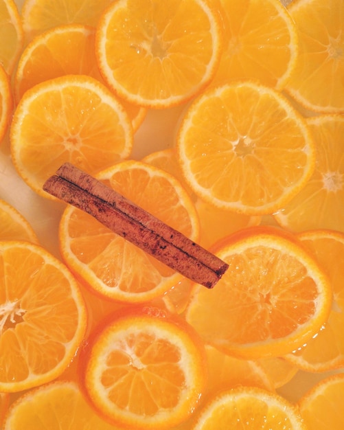 Primer plano de las rebanadas de naranja