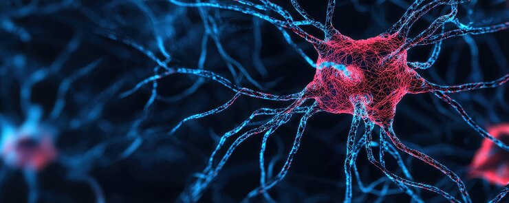 Un primer plano de una red neuronal que muestra neuronas interconectadas en colores vibrantes que ilustran la complejidad de las conexiones neuronales y el procesamiento de imágenes evoca la sensación de tecnología avanzada y biología