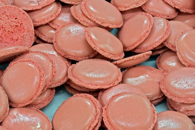 Primer plano de relleno macaron rosa