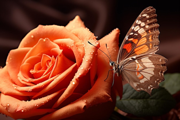 Foto un primer plano de una rosa con un fondo borroso de un campo de campo