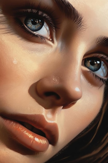 Un primer plano del rostro de una mujer con una lágrima en la nariz.