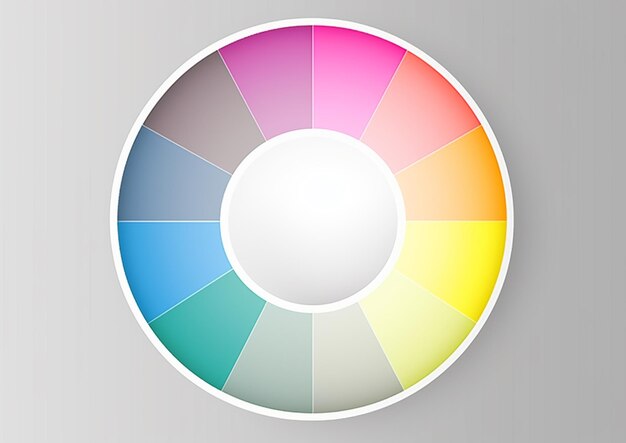 Un primer plano de una rueda de color circular con un centro blanco generativo ai