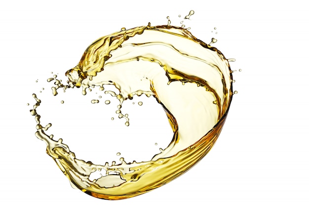 Primer plano de las salpicaduras de aceite líquido