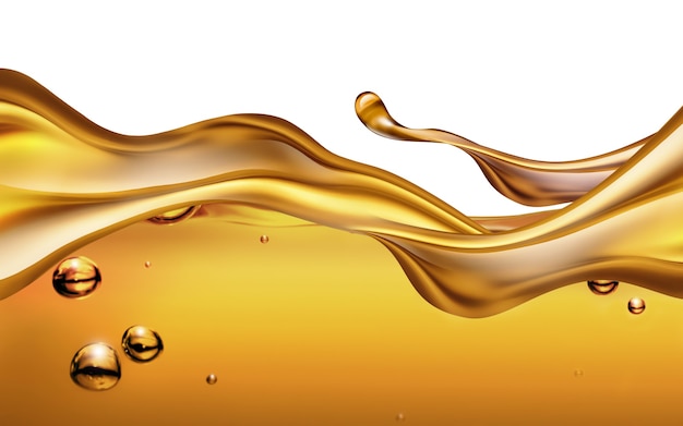 Foto primer plano de salpicaduras de aceite sobre una imagen de fondo blanco