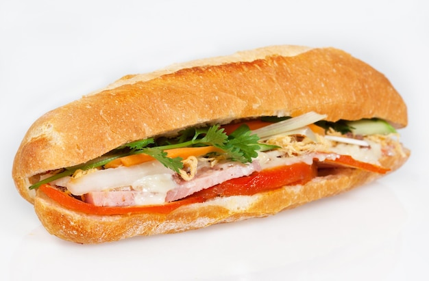 Un primer plano de un sándwich