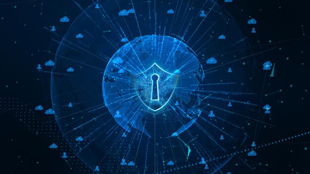 Primer plano de seguridad sobre la pantalla del dispositivo
