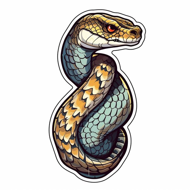 Foto un primer plano de una serpiente con una cabeza de serpiente en la espalda ai generativa