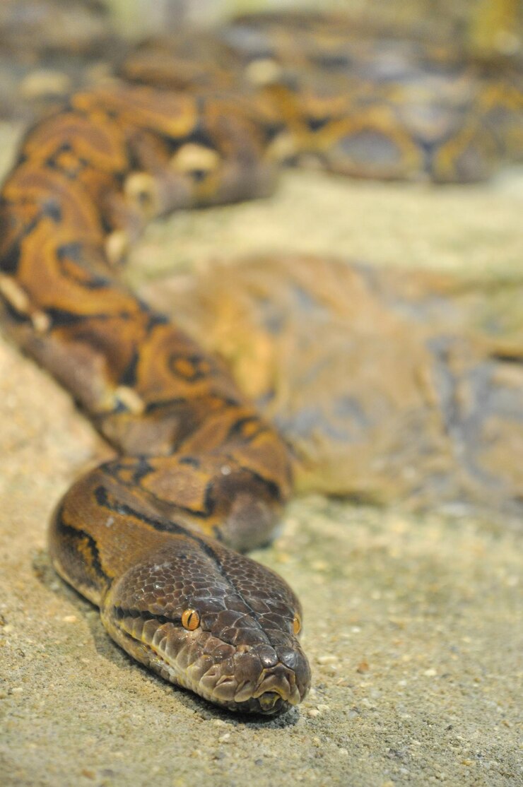 Foto primer plano de una serpiente en el campo