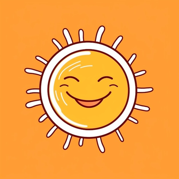 Un primer plano de un sol sonriente con un ai generativo de fondo amarillo