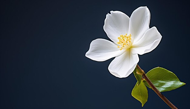 Foto un primer plano de una sola flor de jazmín la flor nacional de pakistán