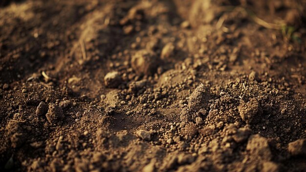 un primer plano de un suelo marrón con una pista de tierra