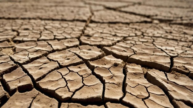 Foto un primer plano de suelo seco agrietado y agrietado por la prolongada sequía