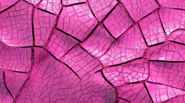 Foto un primer plano de una superficie agrietada de color rosa con un borde negro generativo ai